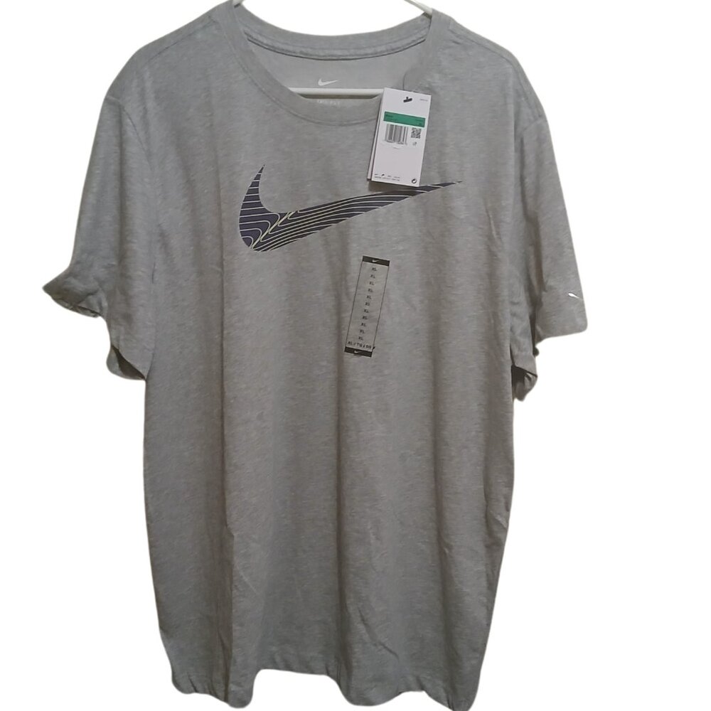 Men's Nike Dri-FIT T-Shirt - Gray, Moisture-Wicking Performance,